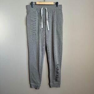 Calvin Klein Women's Gray Logo‎ Sweatpant Joggers Size Medium Athletic Running